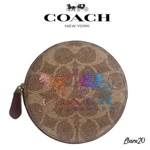 88767 Coach T-Rex Rexy Dinosaur Coin Bag in Rust Deep Red NWT Pride Rainbow